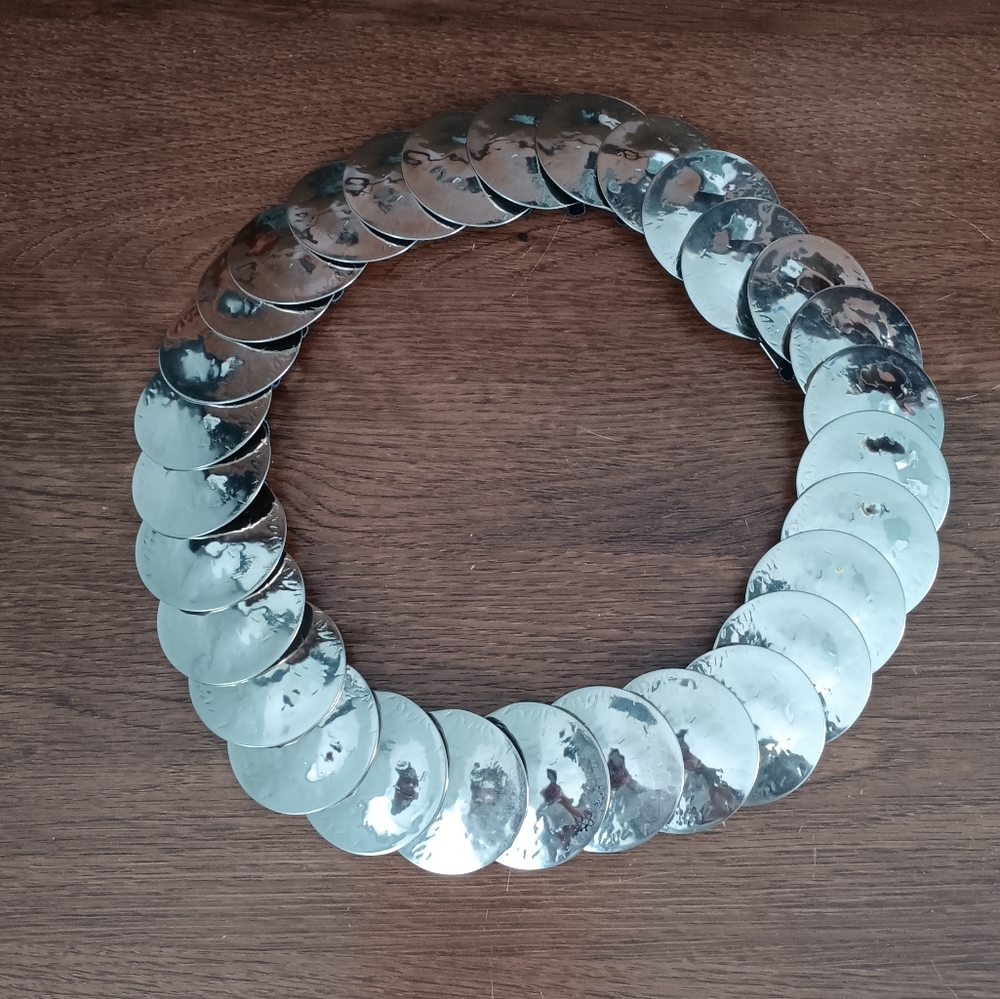Vintage 80s style disco belt - Silver